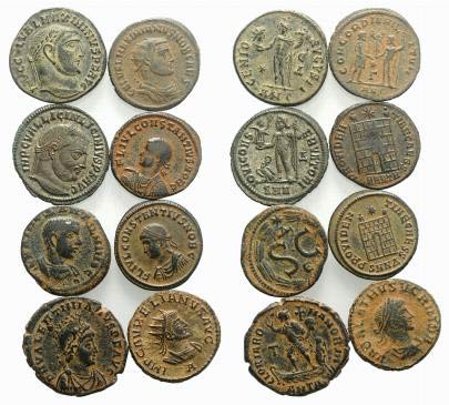 Lot of 8 Late Roman Imperial Æ ... 