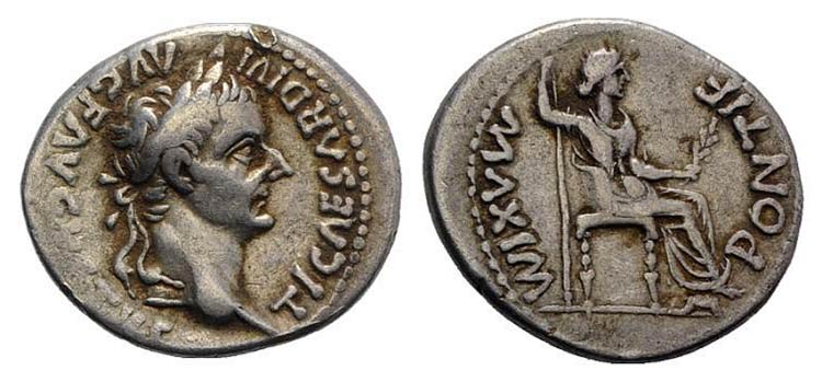 Tiberius (14-37). AR Denarius ... 