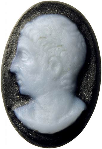 Roman glass paste cameo. Bust of a ... 