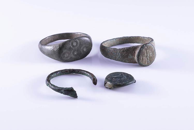 Lot of 3 Roman Bronze Finger Rings ... 