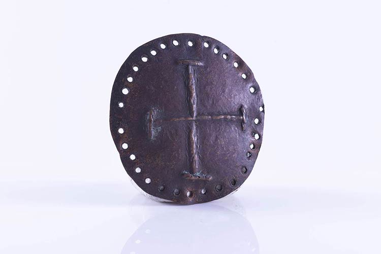 Medieval Bronze Stud with Cross, ... 