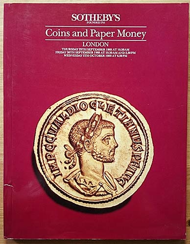 Sothebys, Coins and Paper Money. ... 