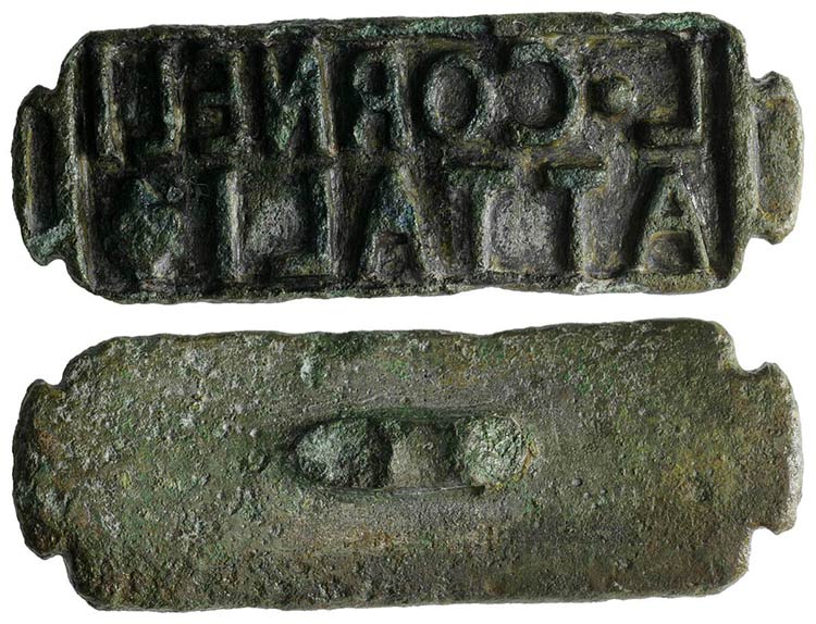 Roman Bronze Stamp (70mm, 42.06g). ... 
