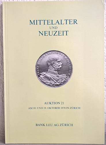 Bank Leu  Auktion n. 21. Zurich, ... 