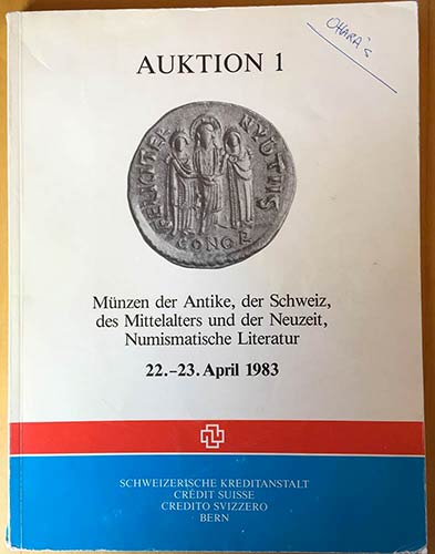 Credit Suisse. Auktion 1. Munzen ... 
