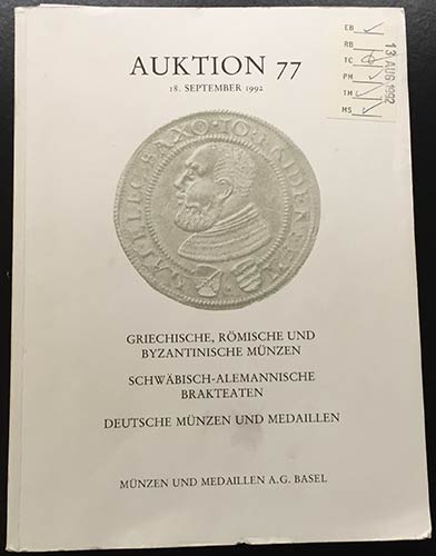 Munzen und Medaillen Auction 77. ... 