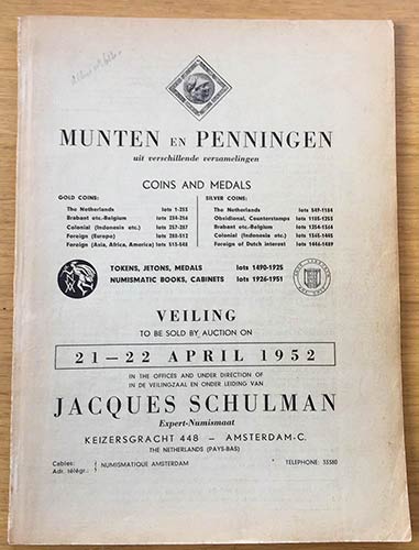 Schulman J. Munten en Penningen ... 