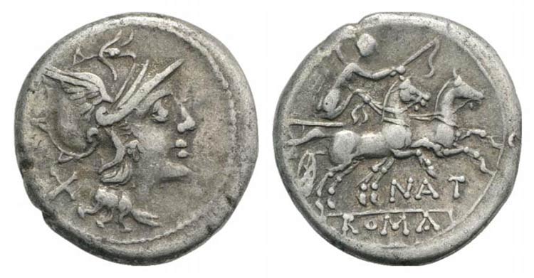 Pinarius Natta, Rome, 155 BC. AR ... 
