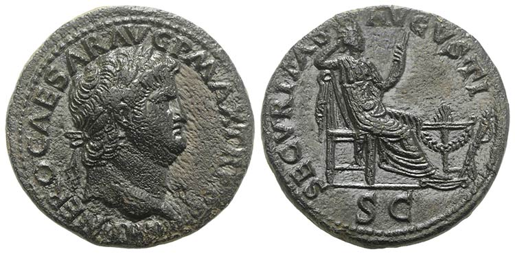 Nero (54-68). Æ Dupondius (28mm, ... 