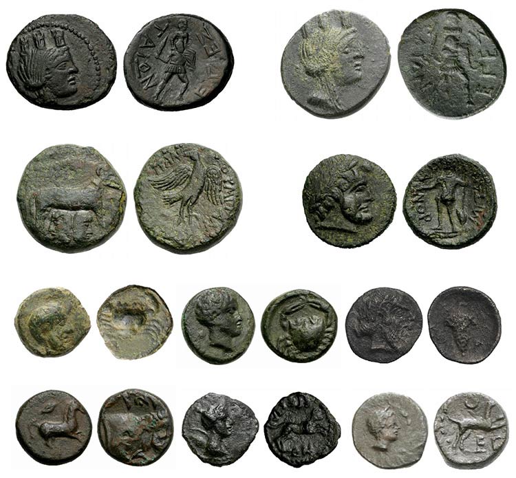 Sicily, lot of 10 AR and Æ coins, ... 