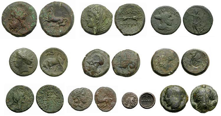 Sicily, lot of 10 AR and Æ coins, ... 