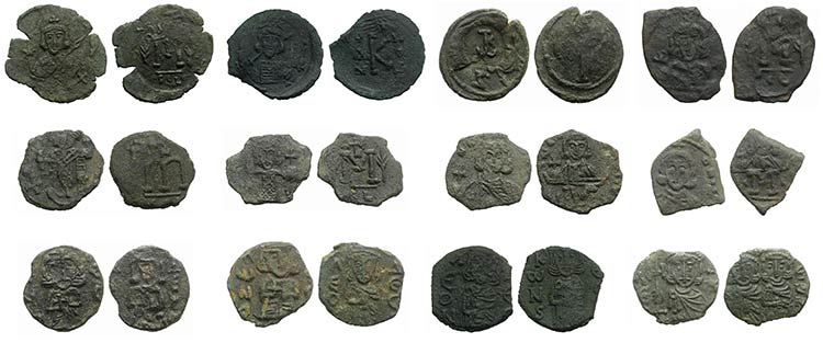 Lot of 12 Byzantine Æ coins, to ... 