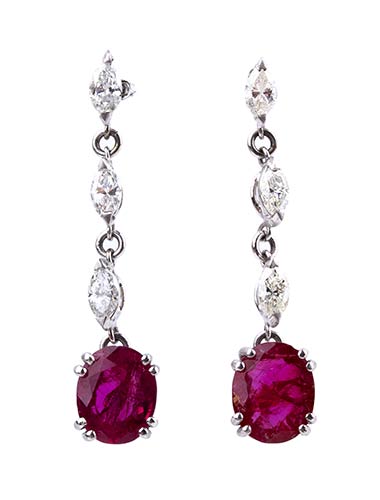 PAIR OF GOLD BURMA RUBY AND ... 