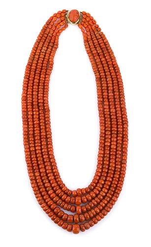 CORAL AND GOLD NECKLACE - ... 