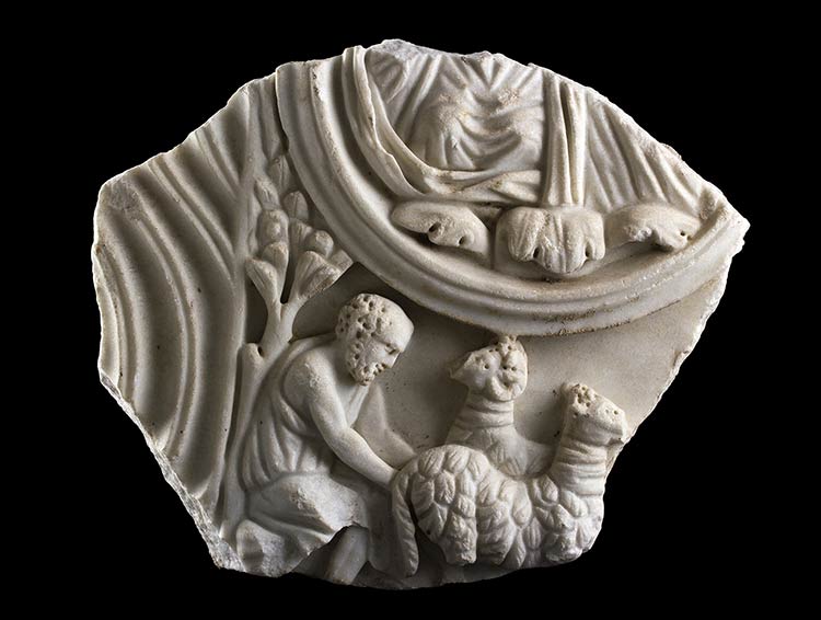 Roman Marble Relief With Bucolic ... 
