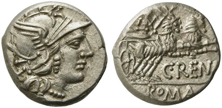 C. Renius, Denarius, Rome, 138 ... 