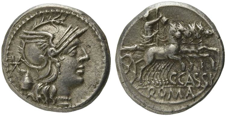 C. Cassius, Denarius, Rome, 126 ... 