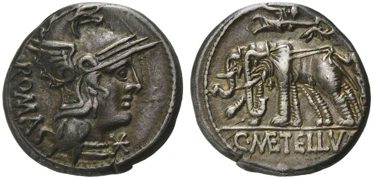 C. Metellus, Denarius, Rome, 125 ... 