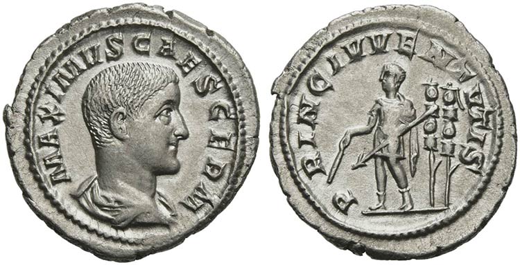 Maximus Caesar, Denarius struck ... 