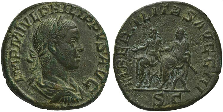 Philip II (247-249), Sestertius, ... 
