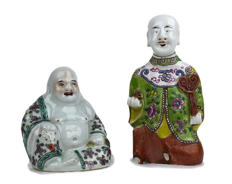 TWO POLYCHROME FIGURES China, ... 