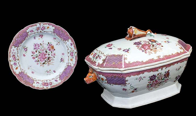 A ‘FAMILLE ROSE’ TUREEN AND ... 