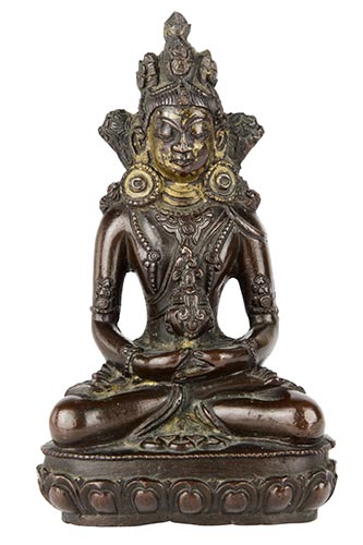 A COPPER ALLOY AND GILT FIGURE OF ... 
