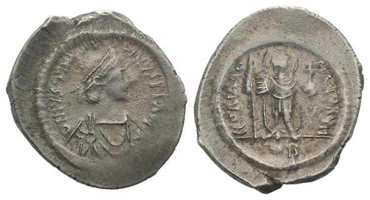 Justinian I (527-565). AR Siliqua ... 