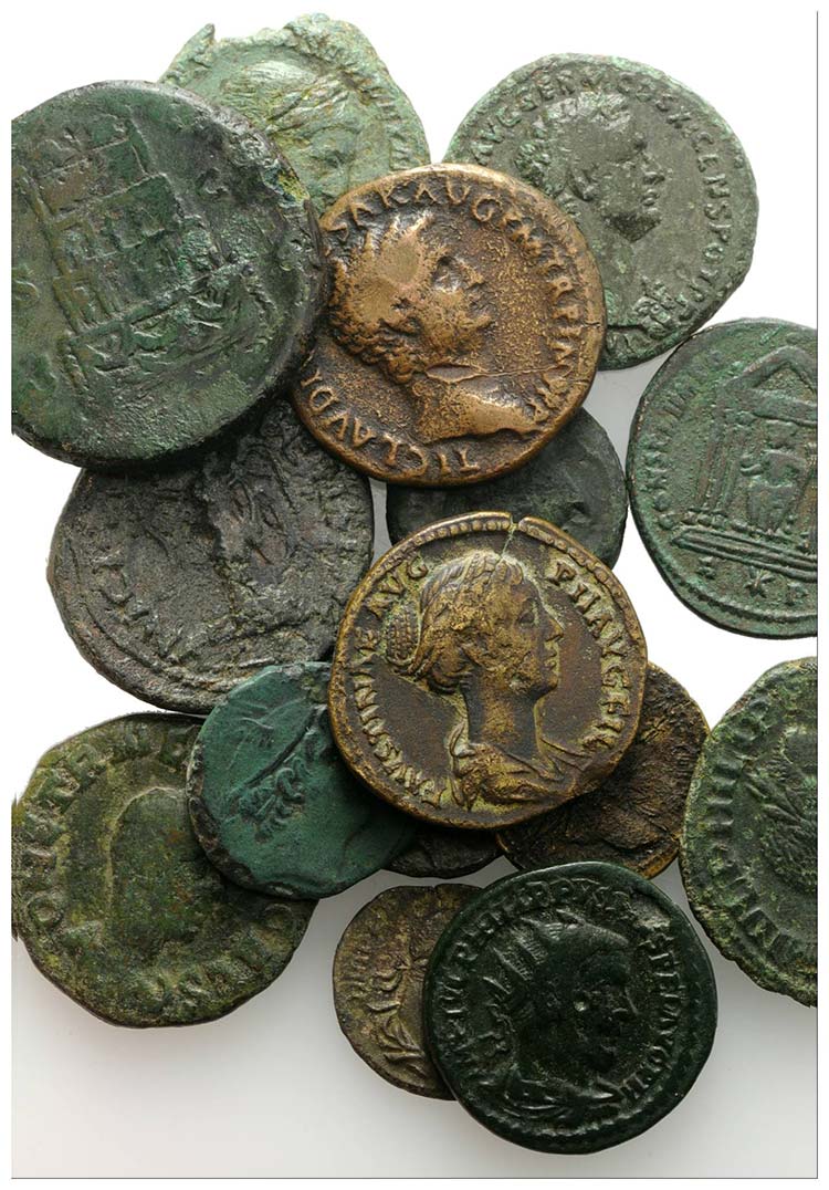 Lot of 15 Roman coins, including 2 ... 