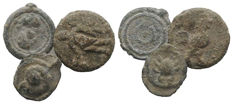 Lot of 3 Roman Pb Tesserae, c. 1st ... 