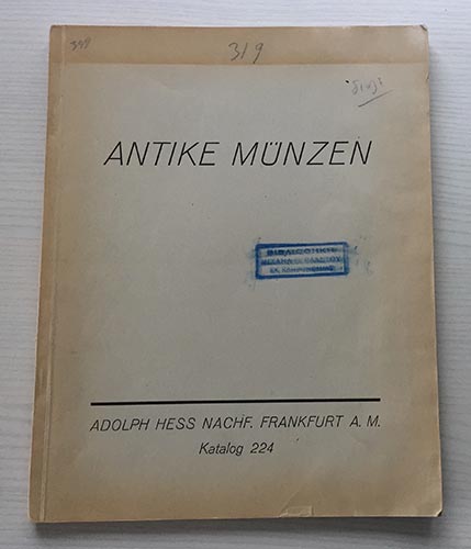 Hess A. Katalog 224 Antike Munzen, ... 