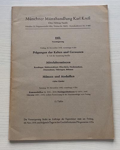 Kress K.  Katalog 110 Pragungen ... 