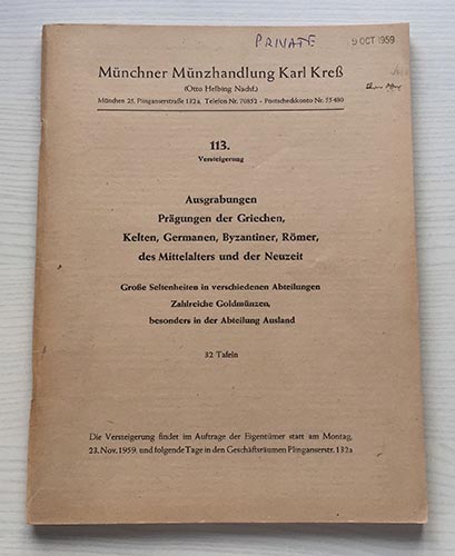Kress K.  Katalog 113 Ausgrabungen ... 