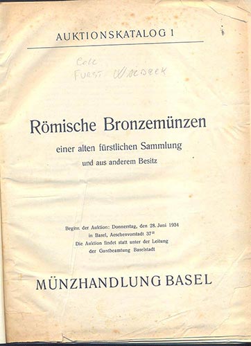 MUNZHANDLUNG - Basel 28-6-1934. ... 