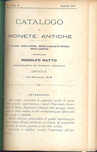 RATTO RODOLFO – Genova 1901 N° ... 