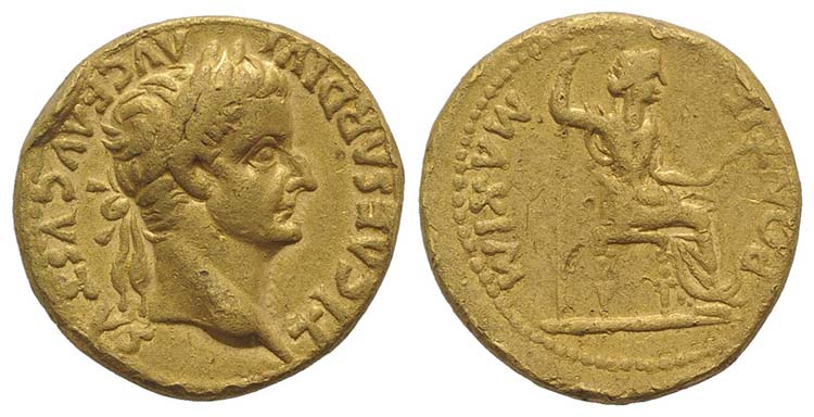 Tiberius (14-37). AV Aureus (19mm, ... 