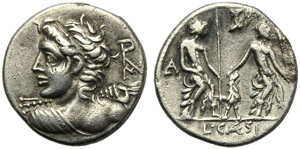 L. Caesius, Denario, Roma, 112 o ... 