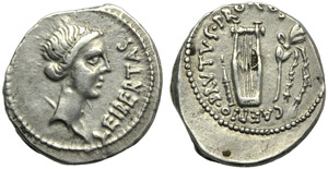 Q. Iunius Brutus Caepius, Denario, ... 