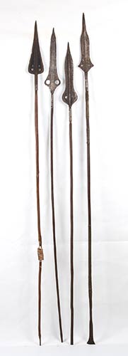 FOUR IRON AND WOOD SPEARS190 cm ... 