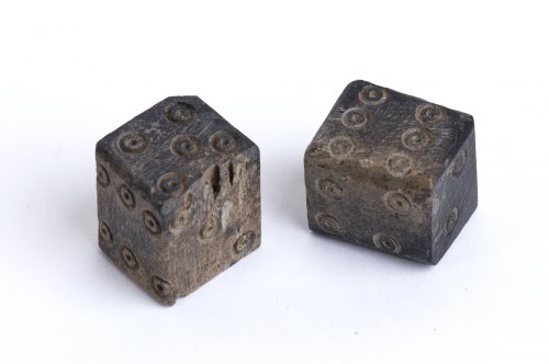 Couple of roman bone gaming dices ... 