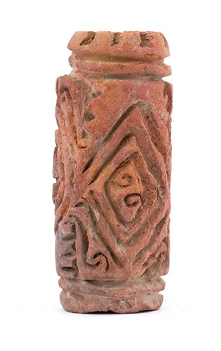 Terracotta cylindrical pintadera ... 