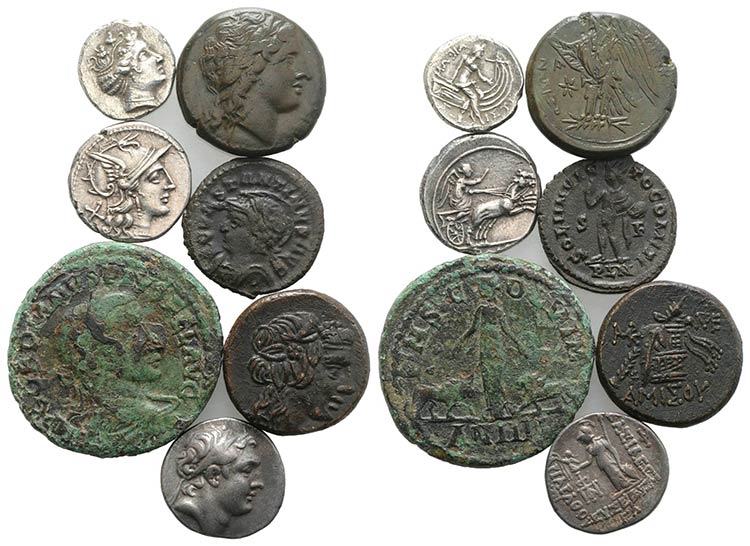 Mixed lot of 7 AR and Æ Greek and ... 