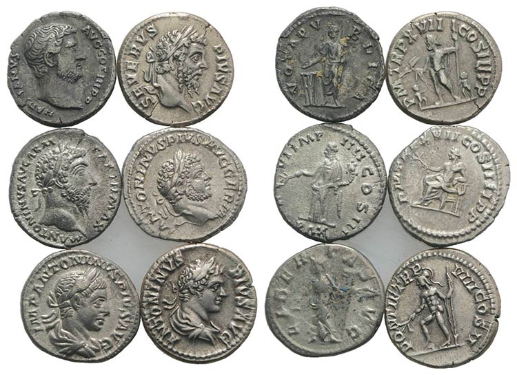 Lot of 6 Roman Imperial AR ... 