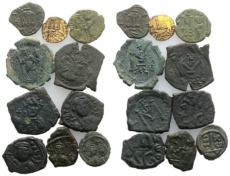 Lot of 10 Byzantine Æ coins ... 