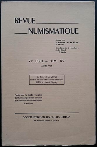 Revue Numismatique - VI Serie Tome ... 