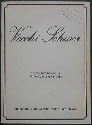 Vecchi Schwer, Coin Auction No. 1. ... 