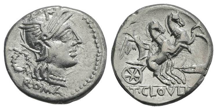 T. Cloelius, Rome, 128 BC. AR ... 