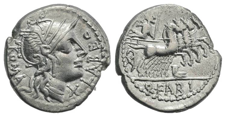Q. Fabius Labeo, Rome, 124 BC. AR ... 