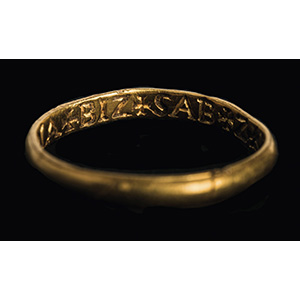 Gold finger ring with St. Zachary ... 