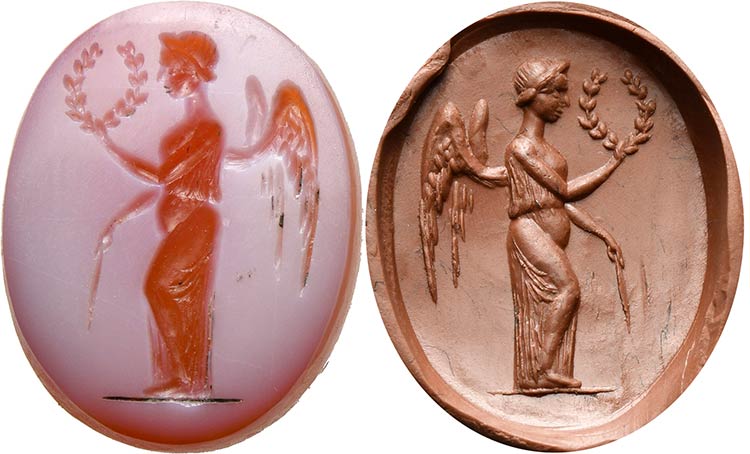 An agate intaglio. Winged Victory. ... 